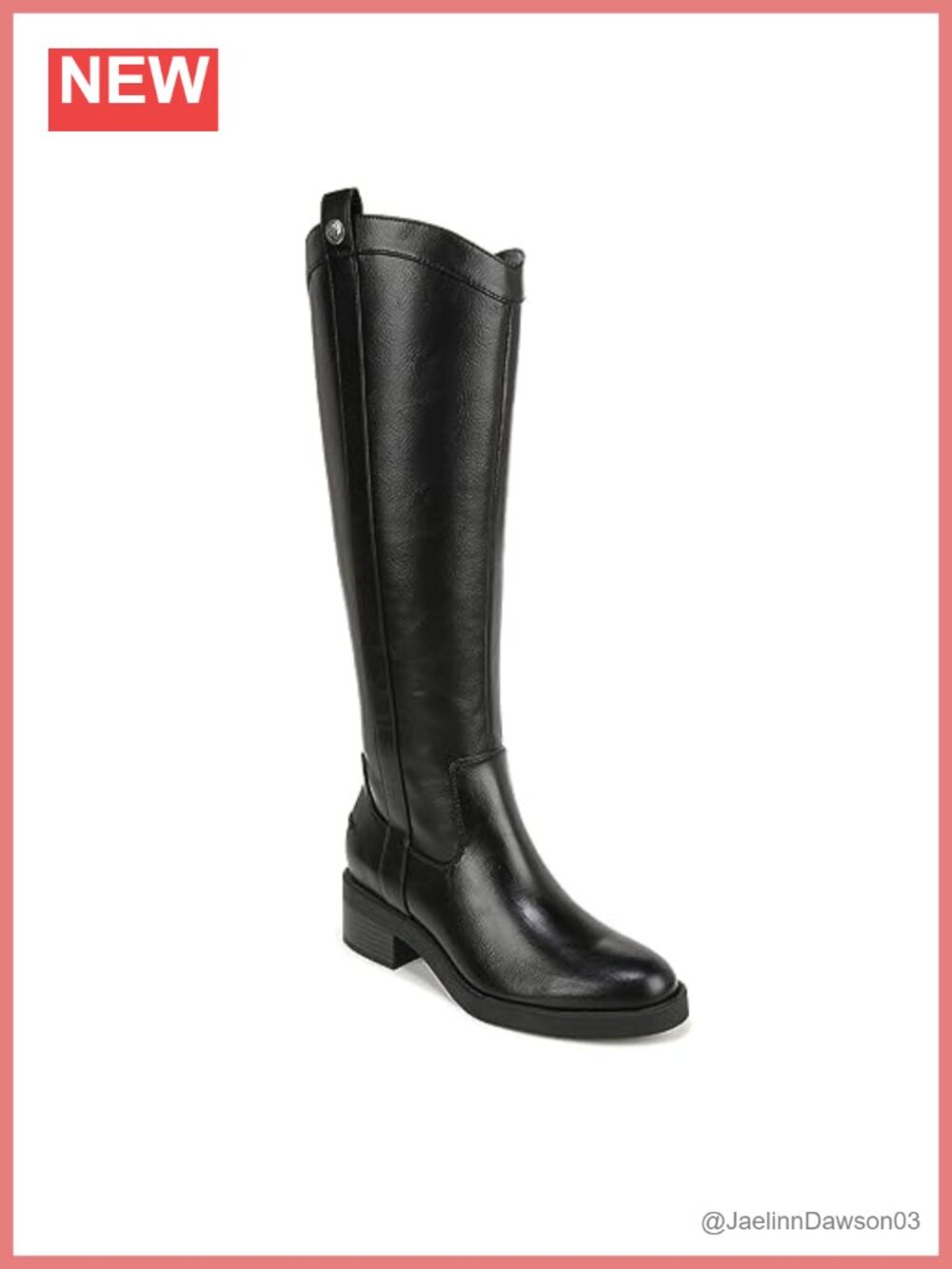 Knee High Riding Boots Almond Toe Block Heel Zip Faux Leather Women's